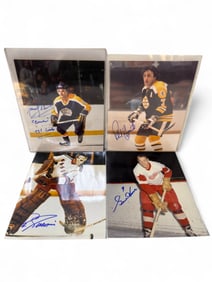 Four Signed Photos w/ Bobby & Brett Hull, Lemieux