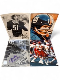2 Y.A.Tittle, Len Dawson, & Dick Butkus Auto Photo