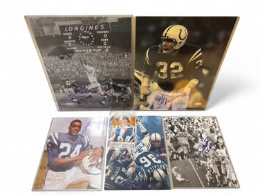 Six Signed Balt. Colts Photos Three w/ C.O.A.