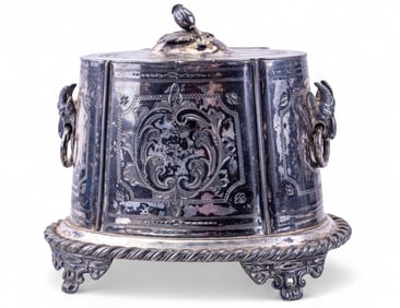 Antique Silverplate Footed Ice Bucket