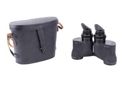 WWII Sard U.S. Navy Military Binoculars w/ Case
