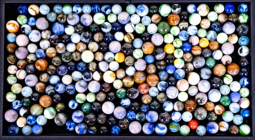 Vintage Swirl Glass Marbles and Shooters