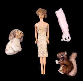 Mattell 1960s Midge and 2 Steiff Animals