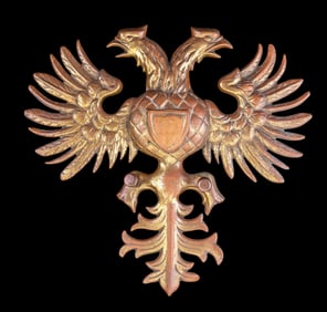 Vintage Brass Double-Headed Eagle Plaque
