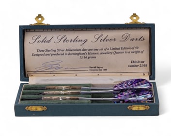 Ardal UK Solid Sterling Dart Set and Box