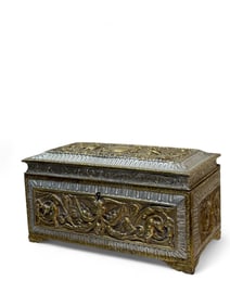 Vintage Spanish Brass Jewelry Box