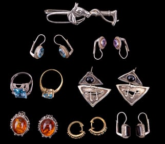 Sterling Earrings and Tie Clip