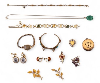 Elgin Wrist Watch, Van Dell, GF + Other Jewelry