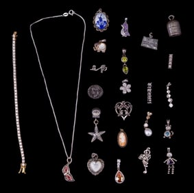 Sterling Charms and Jewelry, Cameo, Gemstone