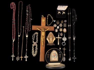 Rosaries, Crucifix, and Medallions