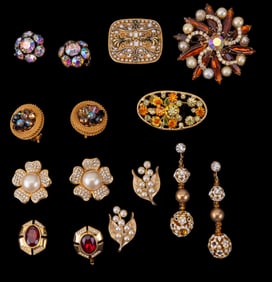 Vintage Designer Earrings and Brooches