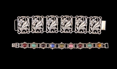 Danecraft Silver Bracelet & Scarab Bracelet