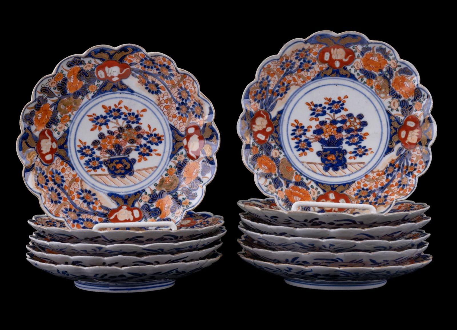 Japanese Imari Scalloped Plates (11) (1 of 4)