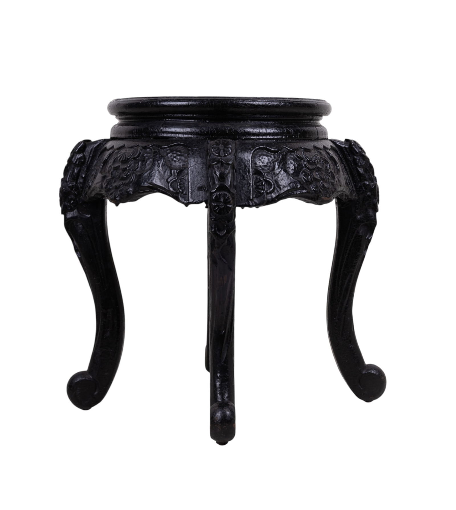 Antique Japanese Lacquered Stool w/ Horse Decor (1 of 6)