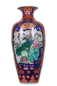 19th C. Palace Size Handpainted Imari Vase