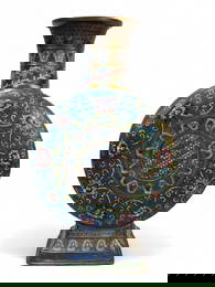 19th C Chinese Cloisonne Moon Flask ~20" H