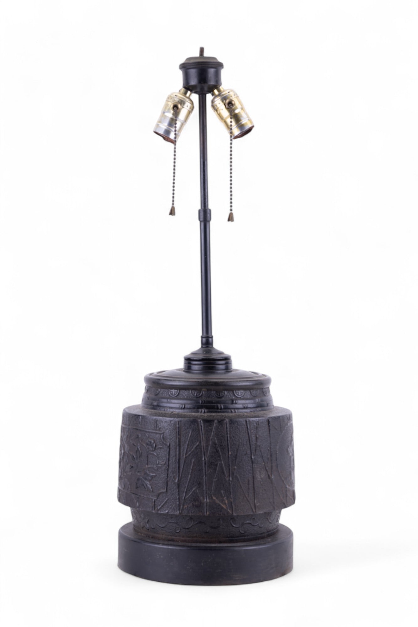 19th C Japanese Cast Iron Lamp w/ Patina (1 of 9)