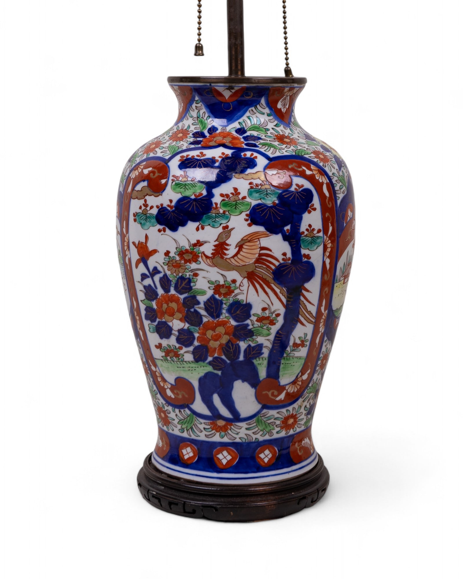 Antique Japanese Imari Vase Lamp w/ Phoenix (1 of 5)