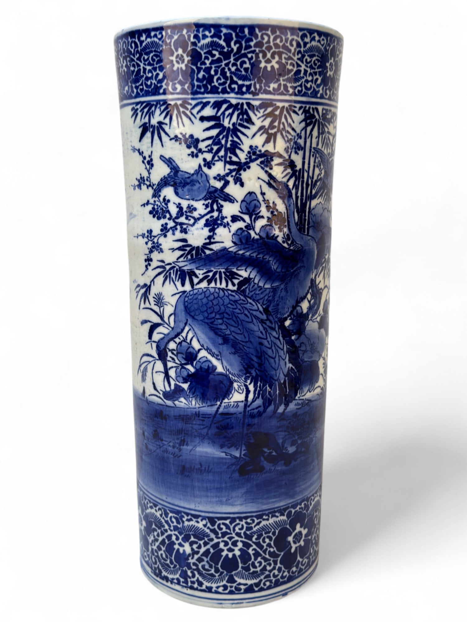 Antique Chinese Blue & White Porcelain Umbrella Stand (1 of 8)