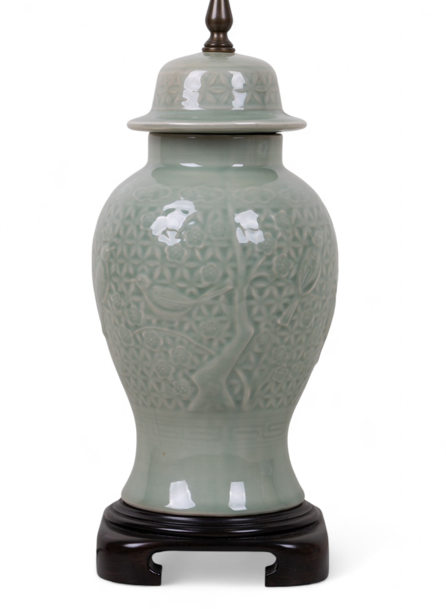 Chinese Celdon-Glazed Porcelain Lamp (1 of 8)