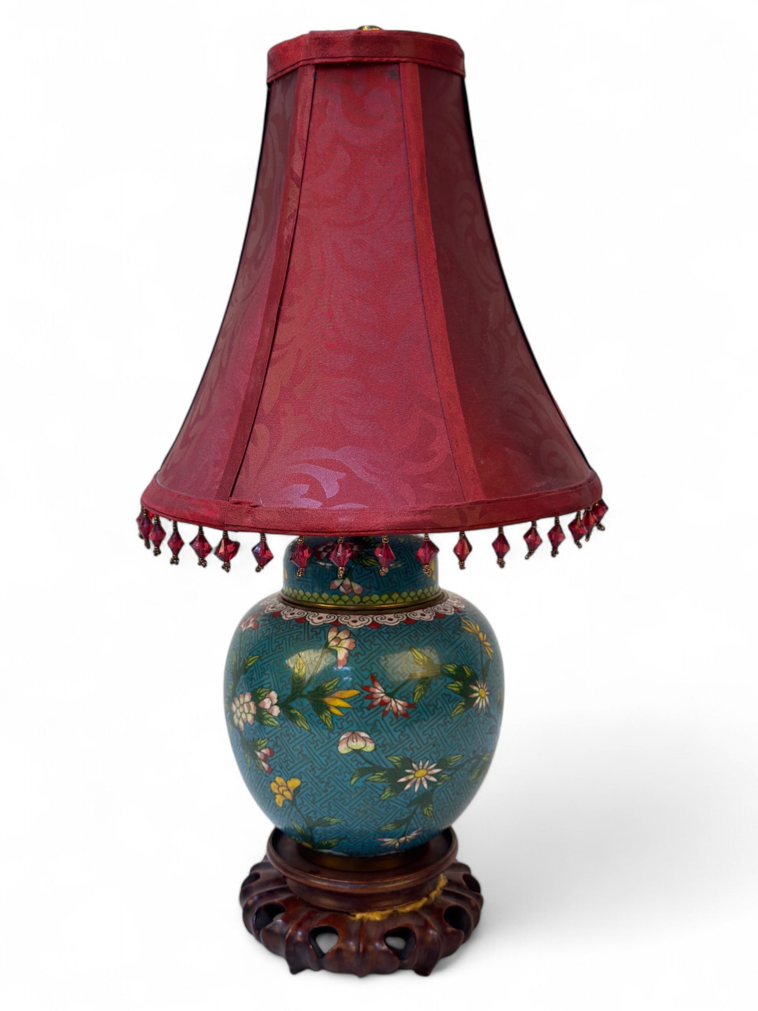 Chinese Cloisonne Floral Jar Lamp (1 of 11)