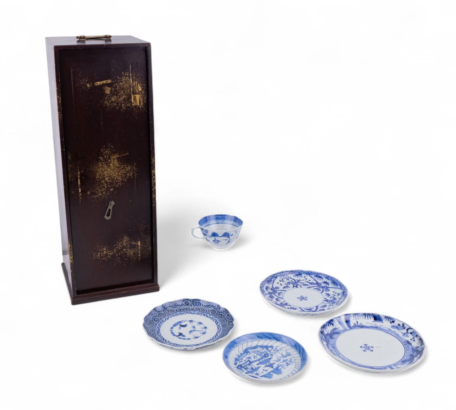 Asian Porcelains & Lacquered Tea Set Box (1 of 8)