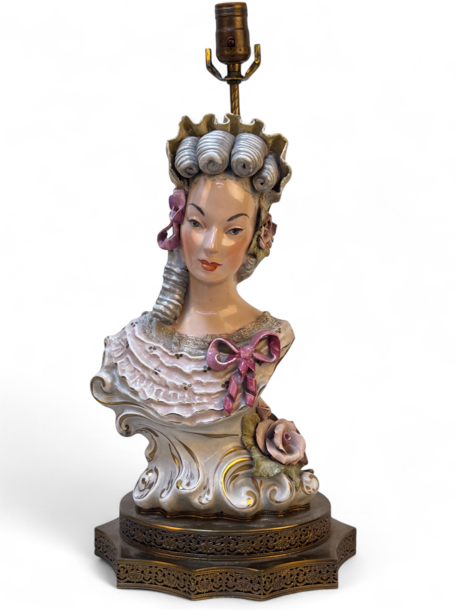 Figural Porcelain Bust Table Lamp (1 of 8)