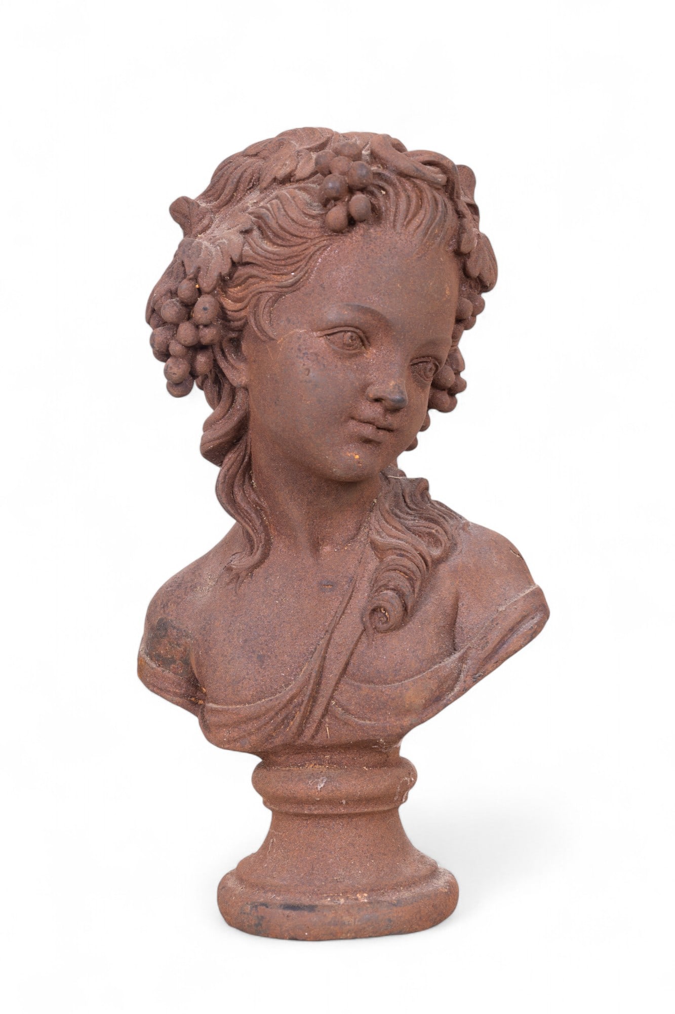Antique Cast Iron Bust of Young Girl (1 of 8)