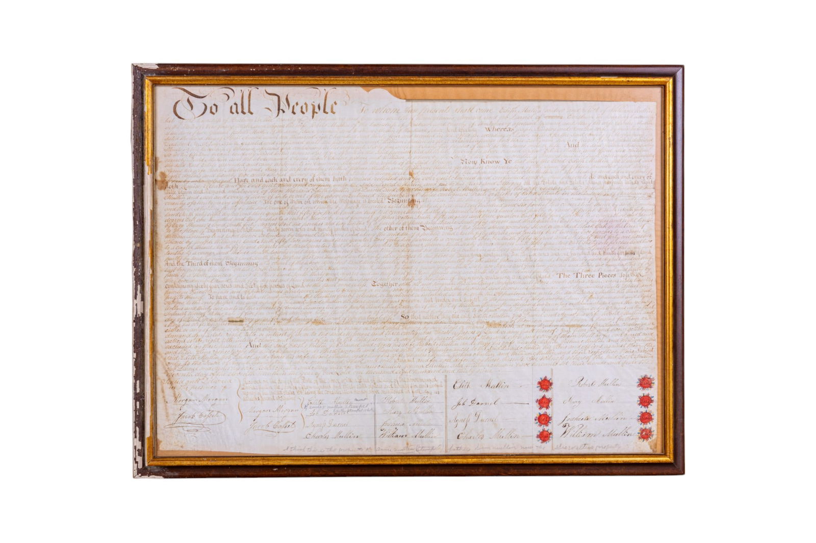 1840 Indenture Deed Release, Framed (1 of 5)