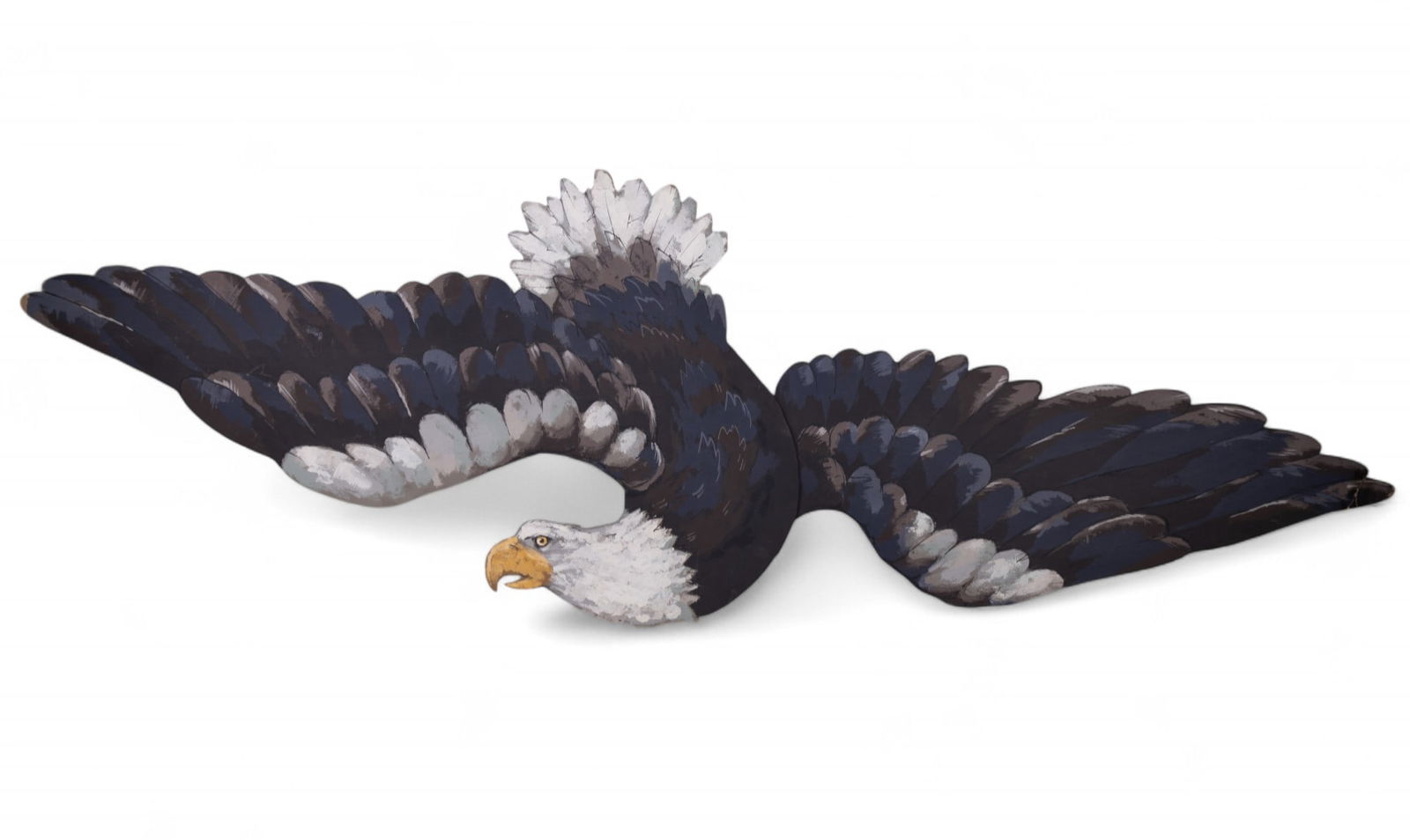 Huge Painted Bald Eagle Wood Wall Decoration (1 of 7)