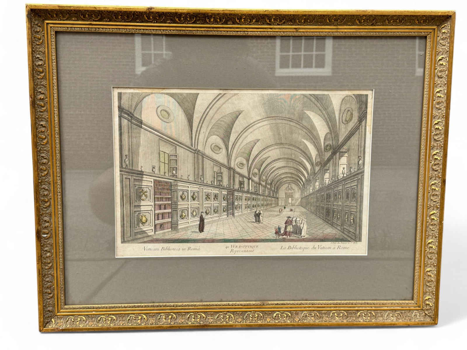 Hand-Colored Lithograph of Vatican Library (1 of 8)