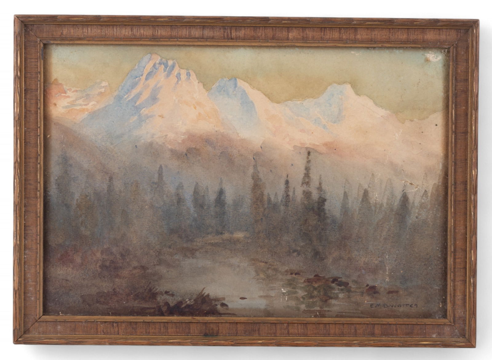 Framed Watercolor Landscape by E.M.B Warren (1 of 6)