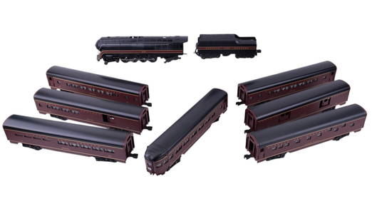 Model Train Set LIONEL Norfolk and Western 4-8: NEW Lionel 4-8-4 N&W "J" Die-Cast Locomotive #6-18040 w/Smoke, lights and Operating Coupler, ALL NEW #6-19139 Baggage Car, #6-19140 Combo Car, #6-19141 Diner Car, #6-19142 Passenger Car, #6-19143 Pass