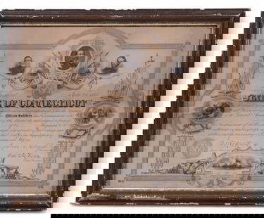 Civil War Testimonial of Honor 5th Regt. Conn. Vol: A Civil war testimonial of honor for sergeant Charles Durant of the 5th regiment Connecticut volunteers. Dated July 4th 1867. A testimonial for service in the war for suppression of rebellion. Item me