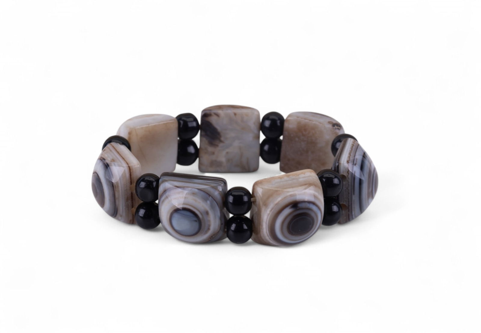 Agate "Evil Eye" Beaded Bracelet (1 of 4)