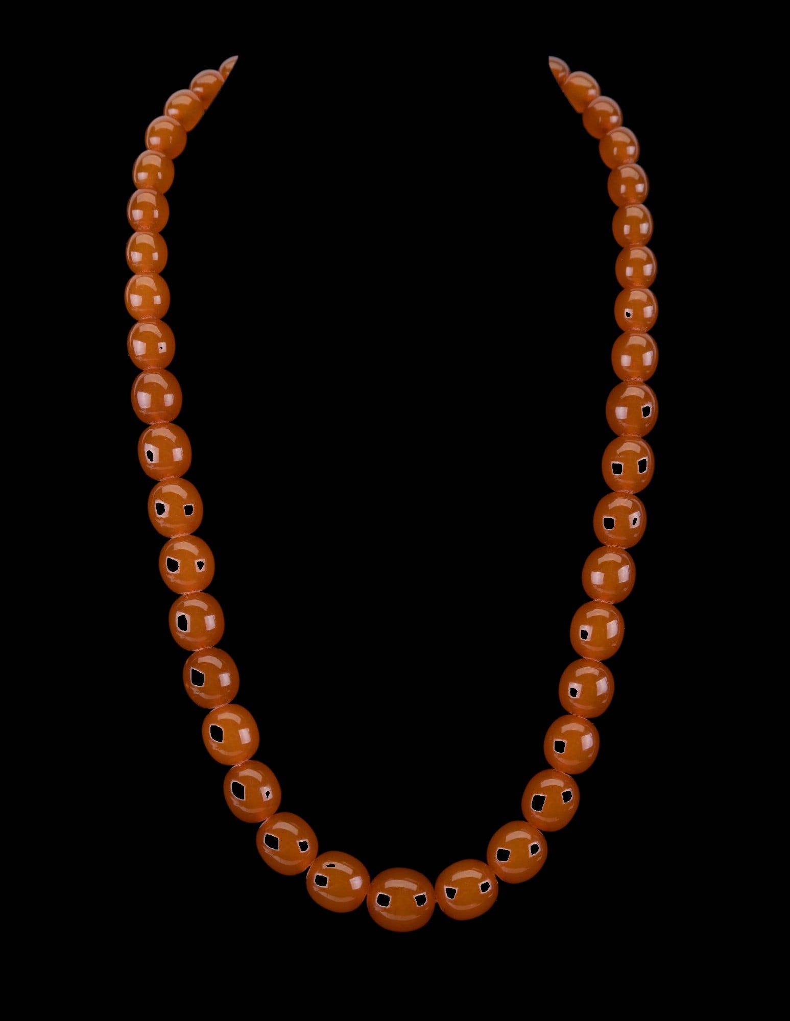 Natural Honey Amber Beaded Necklace (1 of 4)