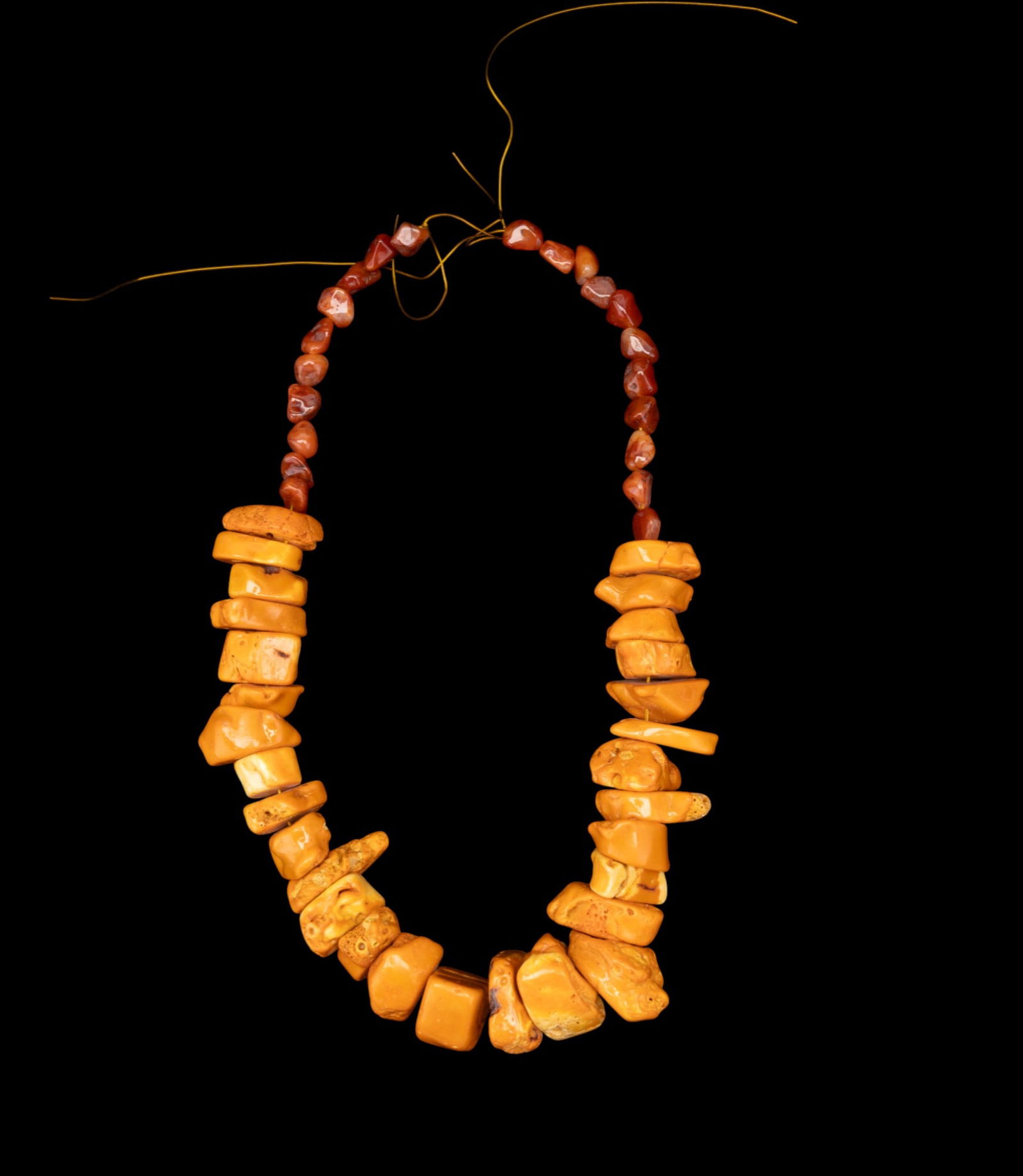 Large Orange Coral Strand: Includes thick orange coral necklace, strand only and one other stone necklace.