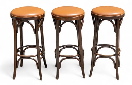 Set of Three Bentwood Bar Stools (3)