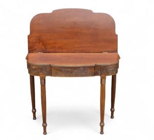 Period Philadelphia Game Table w/ Reeded Legs