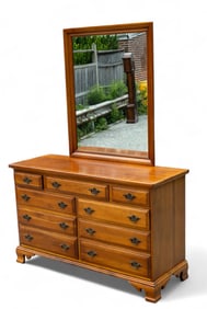 Oak Bedroom Dresser w/ Vanity Mirror