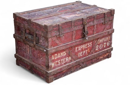 Antique Adams Express Co. Steamer Trunk