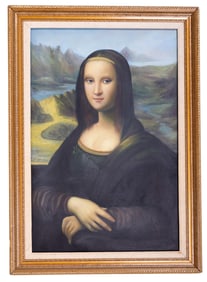 Original Large Acrylic Painting After Mona Lisa