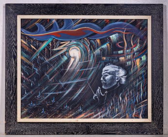 Abstract Signed "Toscanini Conducting" Pastel