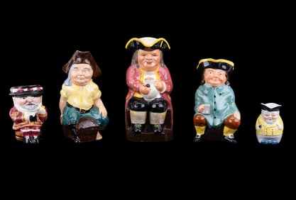 5 Vintage Toby Jugs and Figural Jugs