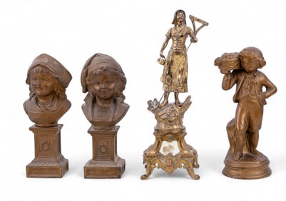 Early Brass & Metal Busts, Statuettes