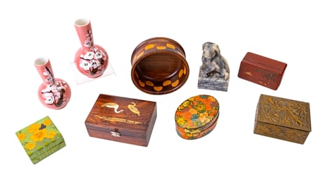 Asian Porcelain, Foo Dog, Trinket Boxes