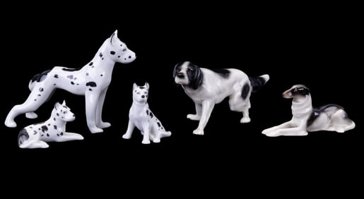 Erphila Porcelain Dog Figurines (5)