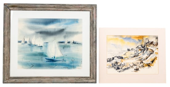 Eleanor Maurice (AM 1901-95) Watercolor, Seascapes