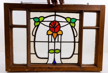 Leaded Clear and Stained Glass Window