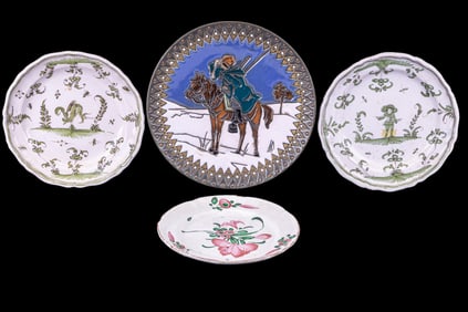 18th C Faience and Austrian Enamel Plates